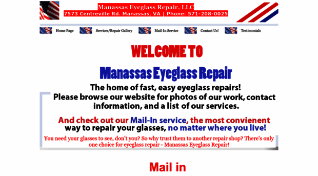 manassaseyeglassrepair.com