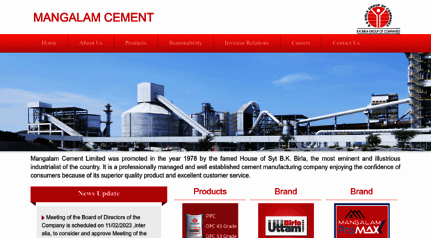 mangalamcement.com