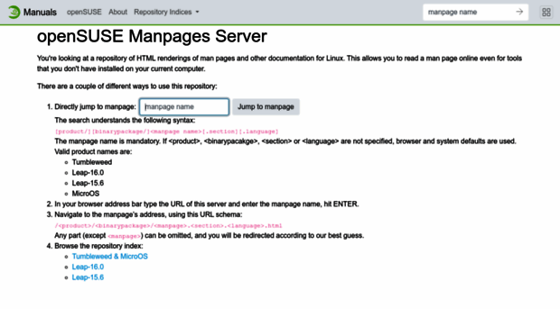manpages.opensuse.org