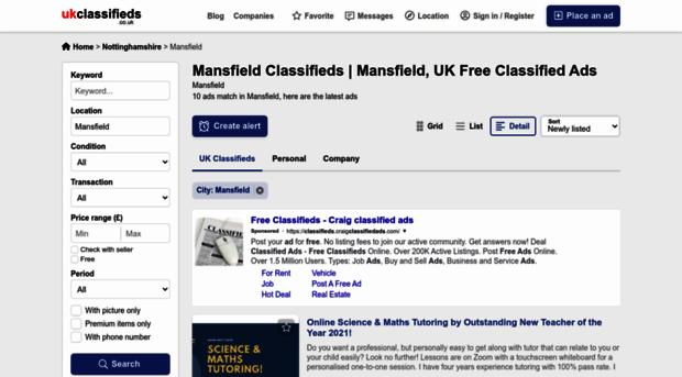 mansfield.ukclassifieds.co.uk