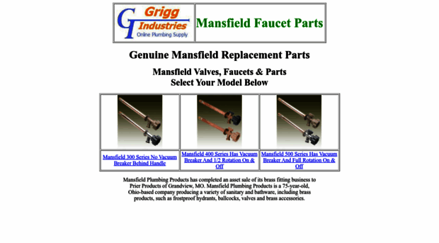 mansfieldfaucetparts.com