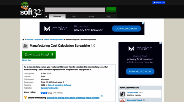 manufacturing-cost-calculation-spreadshe.soft32.com