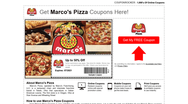 marcospizza.couponrocker.com