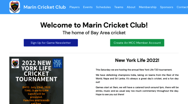 marincricketclub.com