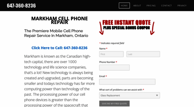 markhamcellphonerepair.com