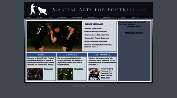 martialartsforfootball.com