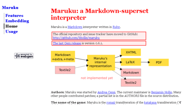 maruku.rubyforge.org