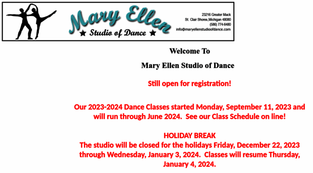 maryellenstudioofdance.com