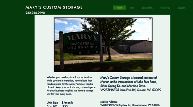 maryscustomstorage.com