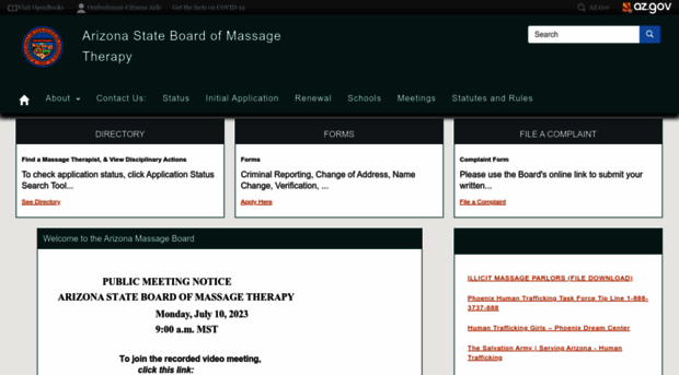 massageboard.az.gov