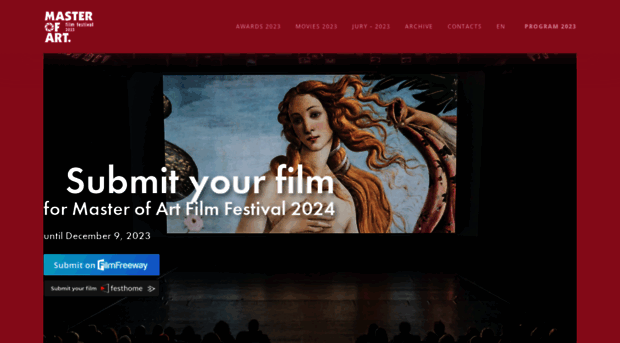 masterofartfilmfestival.com