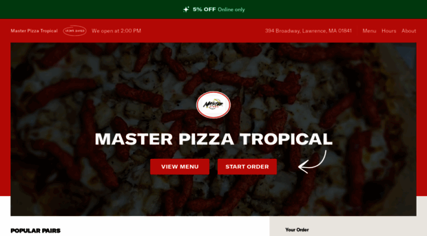 masterpizzatropicalmenu.com