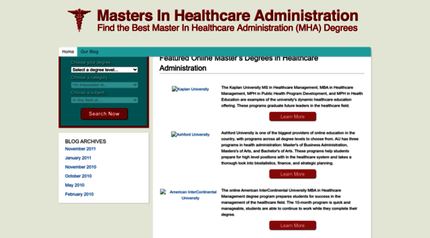 mastersinhealthcareadministration.com