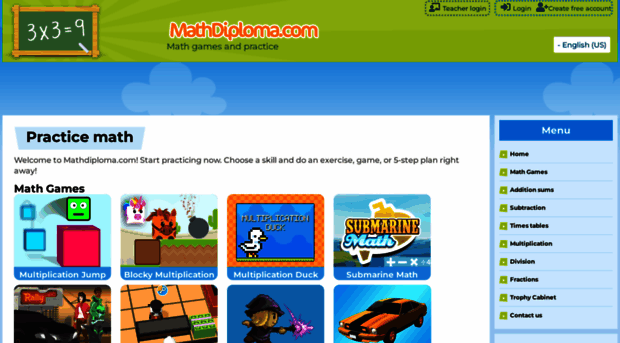 mathdiploma.com - Practice math for grades 1, 2,... - Mathdiploma
