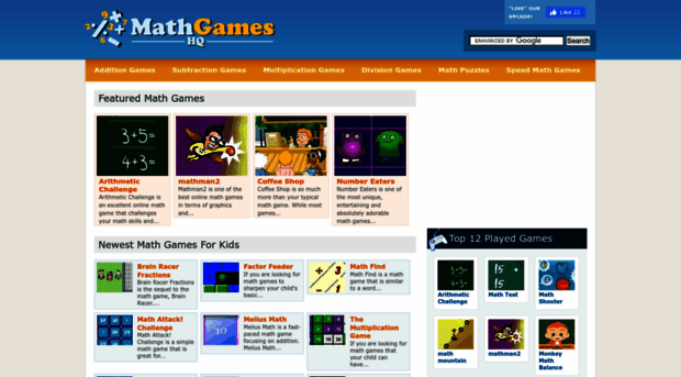 mathgameshq.com