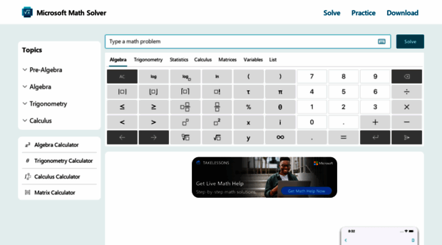 mathsolver.microsoft.com