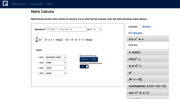 matrixcalculus.org