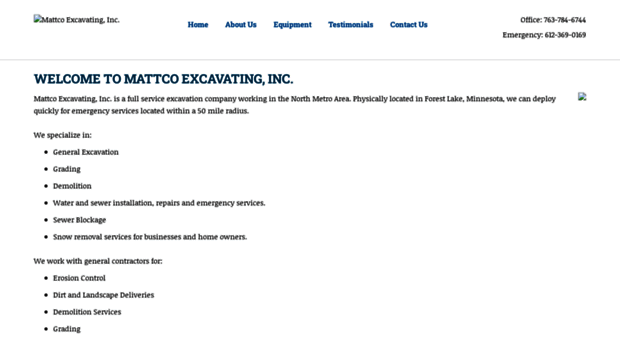 mattcoexcavating.com