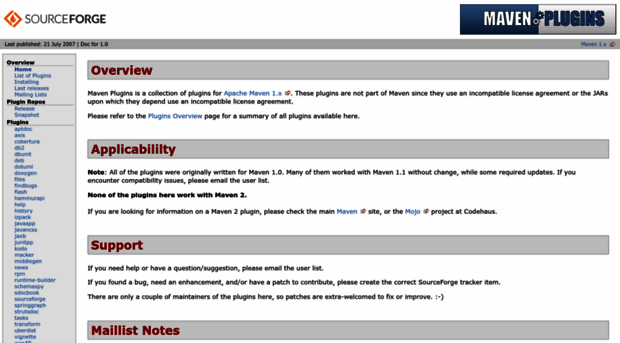maven-plugins.sourceforge.net