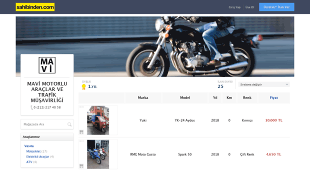 mavimotorluaraclar.sahibinden.com