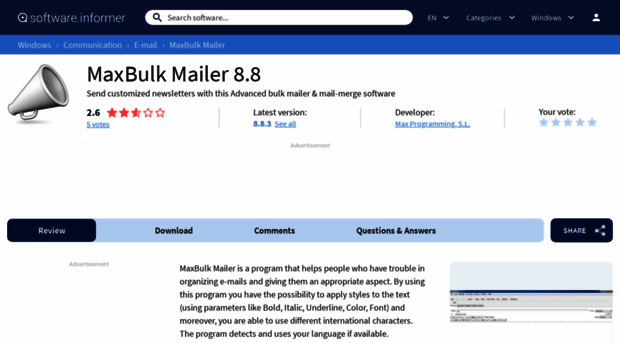 maxbulk-mailer.software.informer.com
