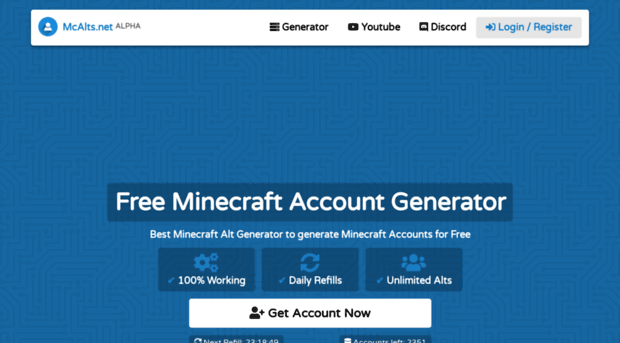 mcalts.net - Free Minecraft Account Generat... - Mc Alts