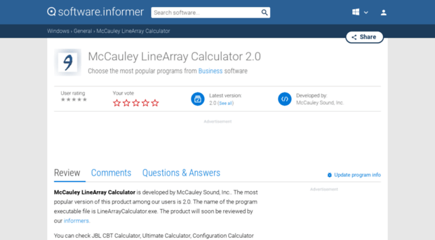 mccauley-linearray-calculator.software.informer.com