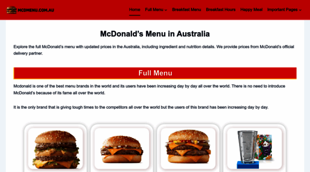 mcdmenu.com.au