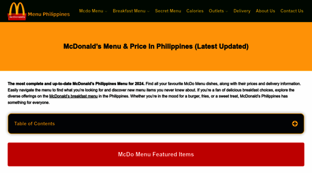 mcdonaldsmenuph.com