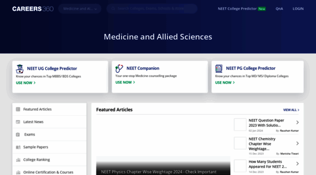 medicine.careers360.org