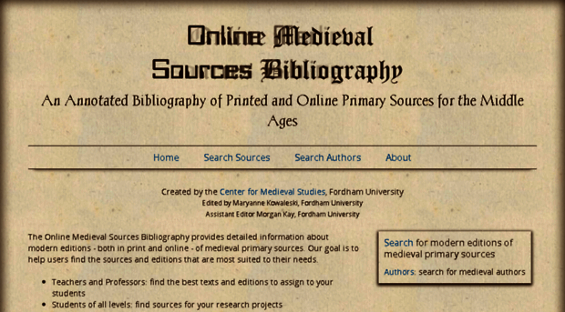 medievalsourcesbibliography.org