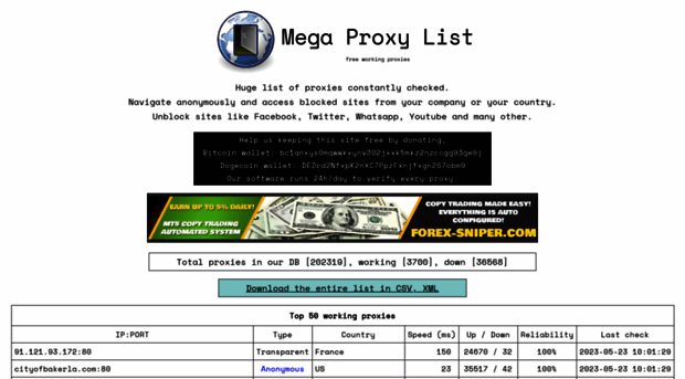 megaproxylist.net