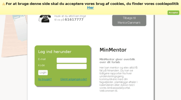 mentoronline.mentordanmark.dk - Forside til - MinMen... - Mentor Online Danmark
