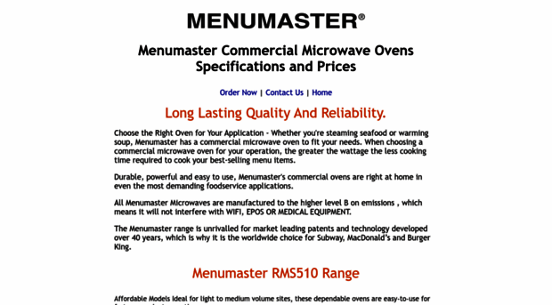 menumastercommercialmicrowaves.com