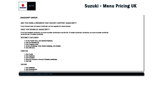 menupricing.suzuki.co.uk