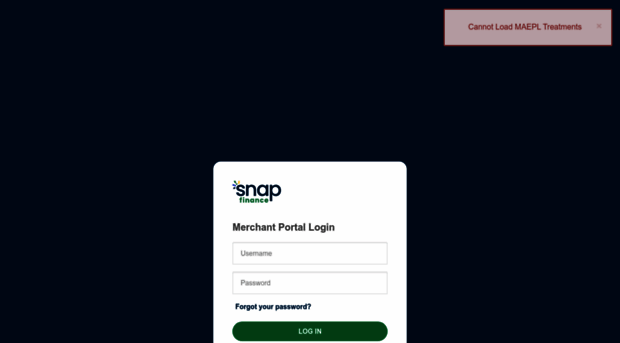 snap finance portal login