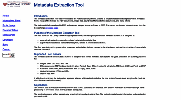 meta-extractor.sourceforge.net