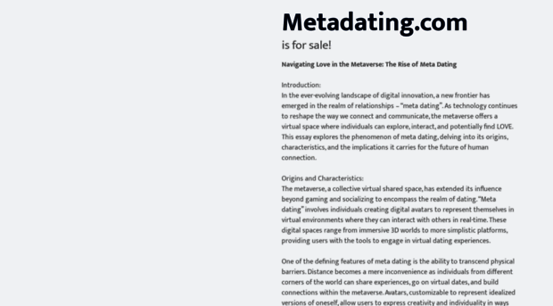 metadating.one