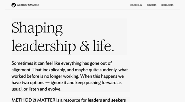 methodandmatter.com