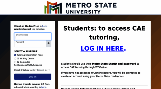 metrostate.mywconline.net