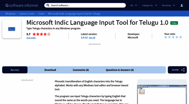 microsoft-indic-language-input-tool-for2.software.informer.com