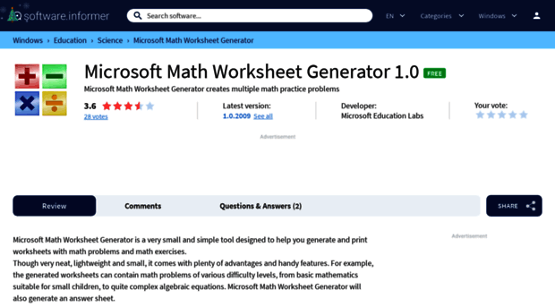 microsoft-math-worksheet-generator.software.informer.com