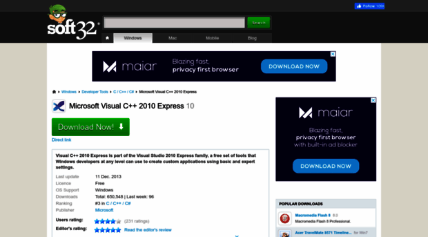 microsoft-visual-cpp-express.soft32.com