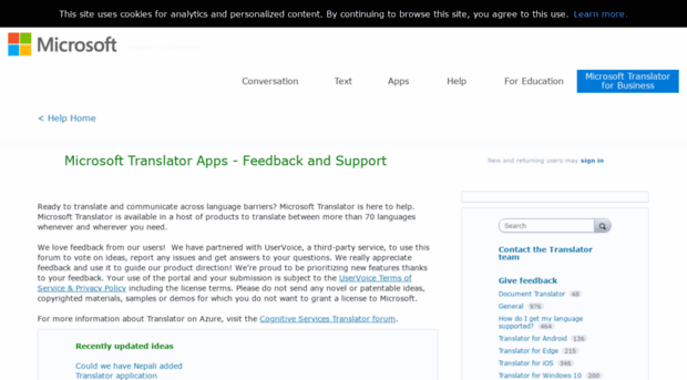 microsofttranslator.uservoice.com