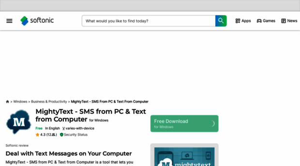 mightytext-sms-from-pc-text-from-computer.en.softonic.com