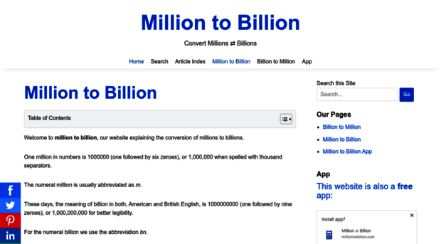 milliontobillion.com