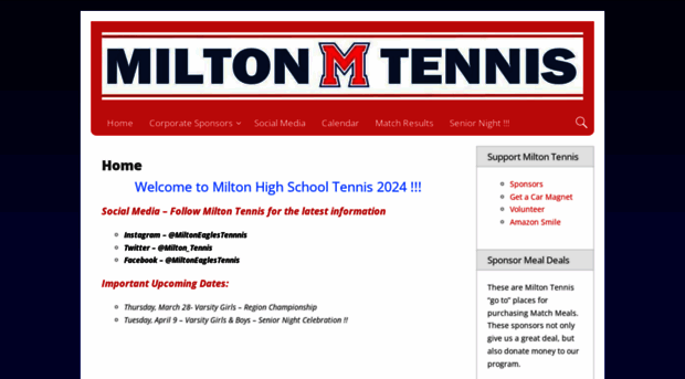 miltoneaglestennis.com