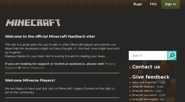 minecraft.uservoice.com