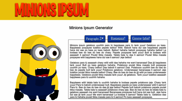 minionsipsum.com