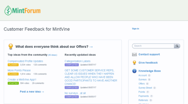 mintvine.uservoice.com